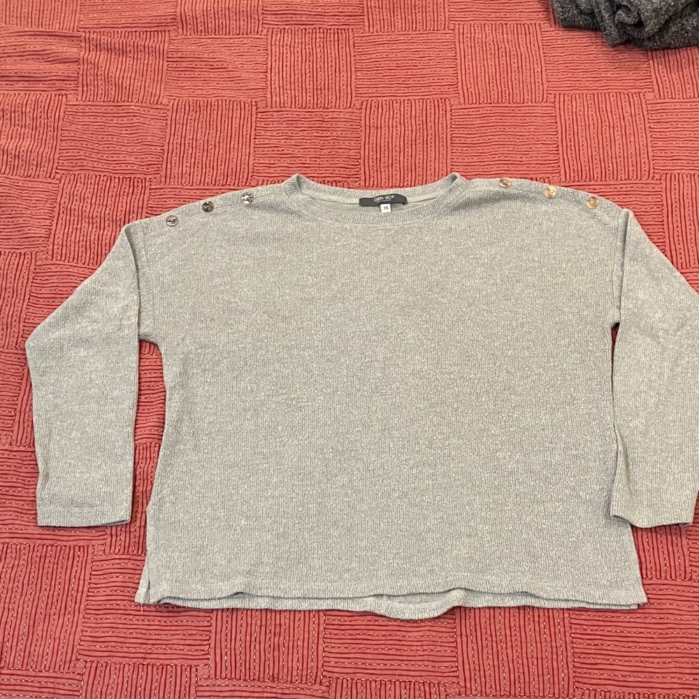 COIN 1804 ladies plus size 1x sweater / top charcoal grey